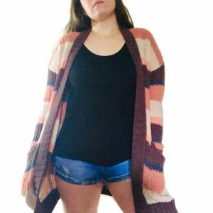 american eagle striped cardigan