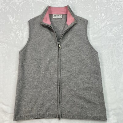 Maus & Hoffman Sweater Vest Womens XS Gray Sleeveless Made in Scotland