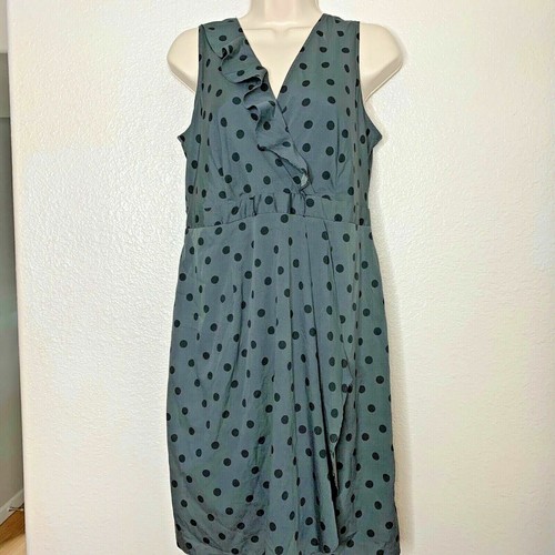 Robe Oh Baby Motherhood Maternity taille M grise noire à pois col volants