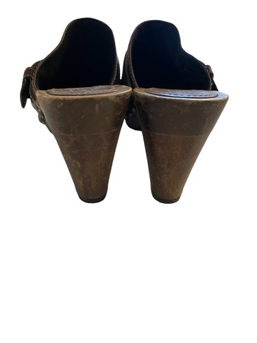 Tacones zuecos de gamuza Coach Sebrina parche trabajo tachonado gamuza para mujer 6,5 Y2K - Imagen 8 de 12