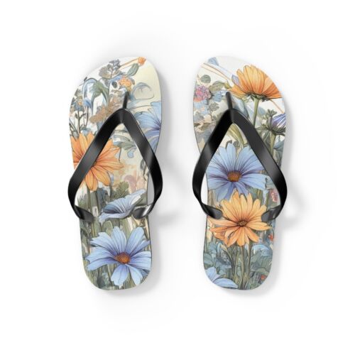 Floral Flip Flops Beautiful Summer Sandals Beachwear Vacation Garden Party Cool!