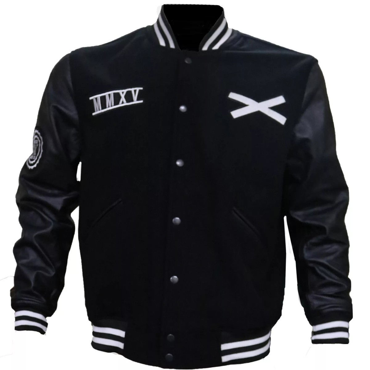  ALL BLACKS ウォームアップ ジャケット XO 限定品 The Weeknd XO Jacket Bomber Black Wool Varsity Letterman Leather