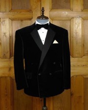 Men Black Velvet Jackets Blazers DB Designer Grooms Wedding Tuxedo Party Wear