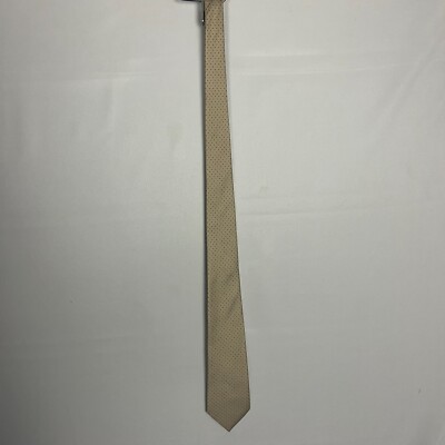 Vintage CARDINALE FIRENZE Men's Silk Necktie Tie Beige Polka Dots 54''L 3''W New