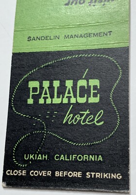 Ukiah  California Matchbook Cover Palace Hotel Blackbart Room