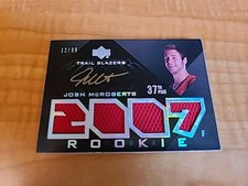 2007-08 UPPER DECK BLACK JOSH MCROBERTS AUTO JERSEY RC /99 TRAILBLAZERS DUKE $$$
