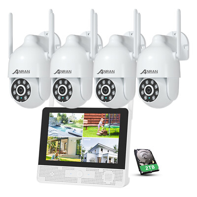 ANRAN 12''Monitor 2TB Überwachungskamera Set Außen 5MP AI System Nachtsichtgerät
