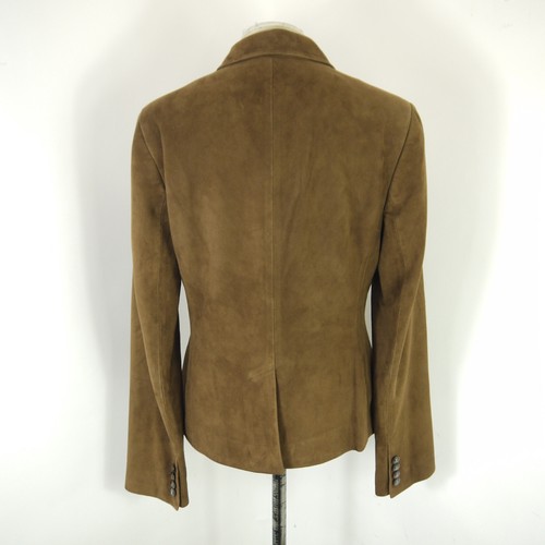 Ralph Lauren giacca scamosciata marrone vintage blazer pelle di capra taglia 10/UK 14 - Foto 5 di 8