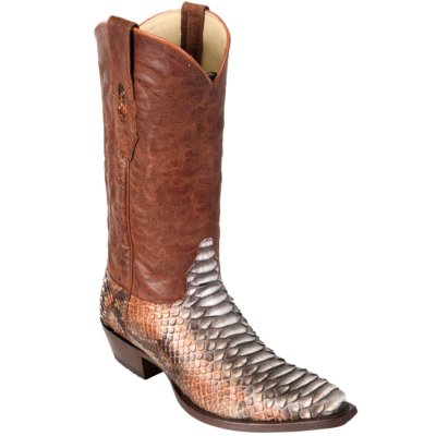 Los Altos Tan Cognac Genuine Python Shoes