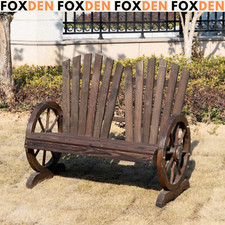 2 Seater Wooden Garden Bench Outdoor Patio Companion Chair Deck Park Love Seat