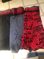 UNDER ARMOUR Boy's boxer jock briefs 3 pairs multi reds size SMALL NEW