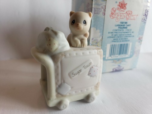 Figura de carro de equipaje Enesco Precious Moments Sugar Town porcelana #150185 - Imagen 2 de 6