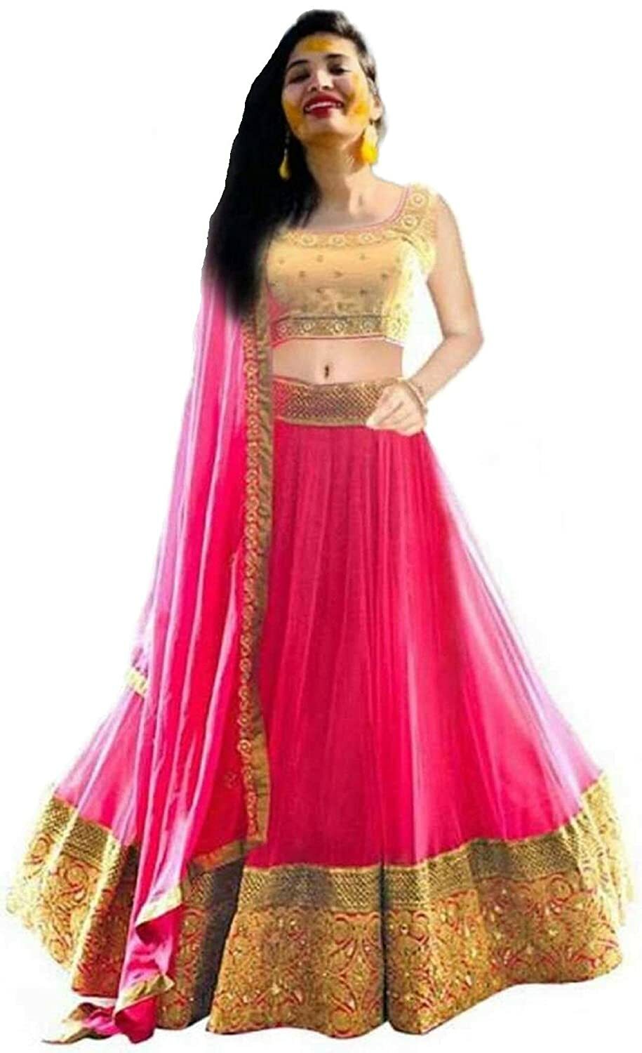 Beautiful Women's Semi stitched Lehenga Choli with dupatta ...