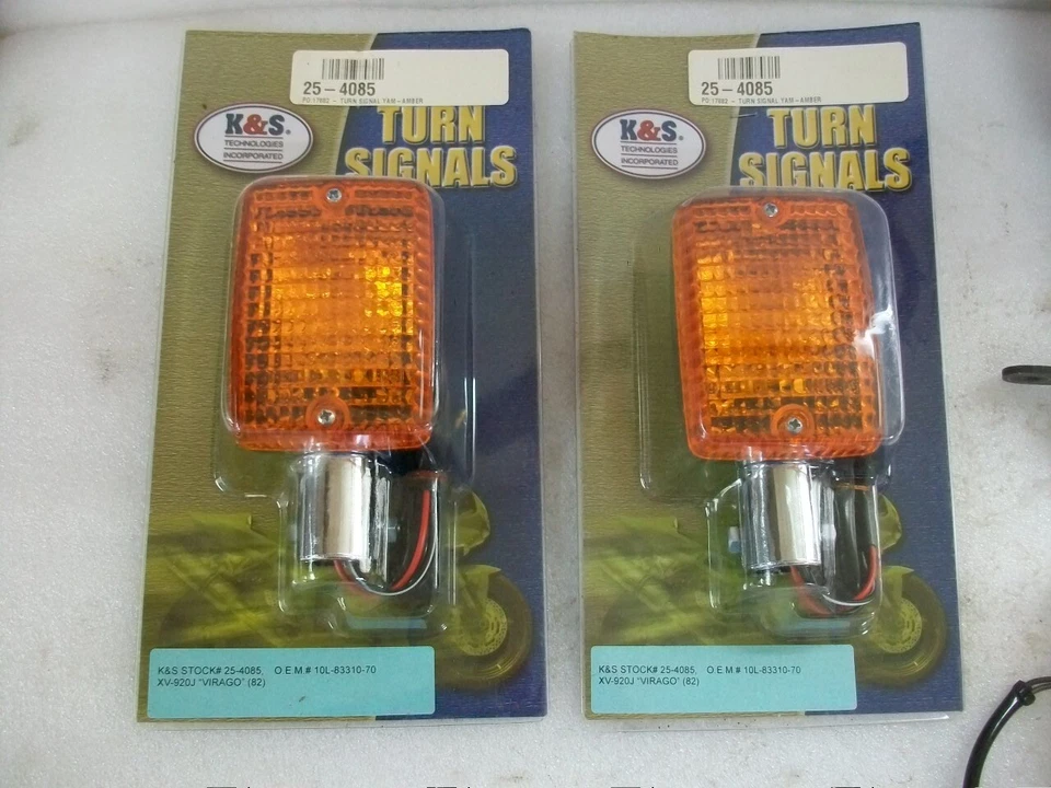 Ótimo! 1982 Yamaha VX920 Virago VX 920 K&S todos os 4 sinais de volta âmbar 25-4085 - Imagem 2 de 4