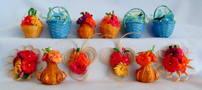 12 Vintage deutsche Osterschmuck zum Aufhängen