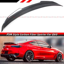 FOR 2017-22 INFINITI Q60 PSM STYLE HIGH KICK CARBON FIBER DUCKBILL TRUNK SPOILER