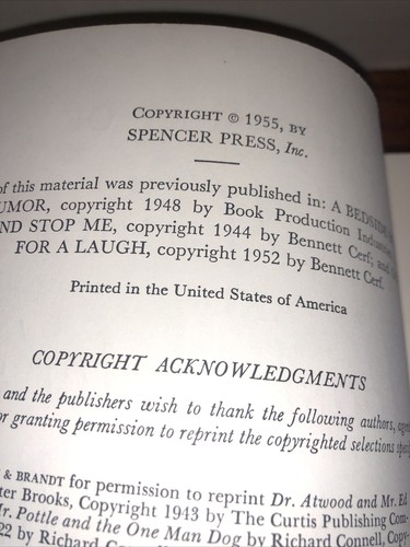 A Treasury of Humor and ToastMasters Handbook 1955 (Public Speaking) Pre Owned - Picture 7 of 8