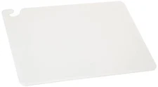 San Jamar CB182412WH Cut-N-Carry Cutting Board 18" x 24" Co-Polymer White NSF