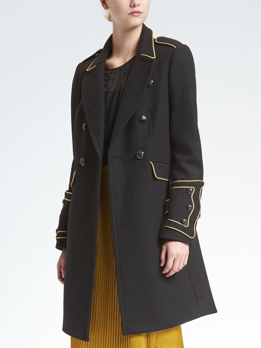 Banana Republic X Olivia Palermo Black Military Coat | eBay