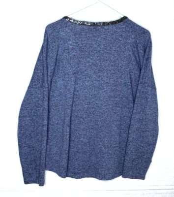 BULE➕様 EUC Jennifer Lopez 3/4 Sleeve Sweater Size XL Mottled Blue