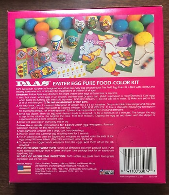 Vintage 1992 PAAS EASTER EGG COLOR KIT Unopened Box Excellent! | eBay