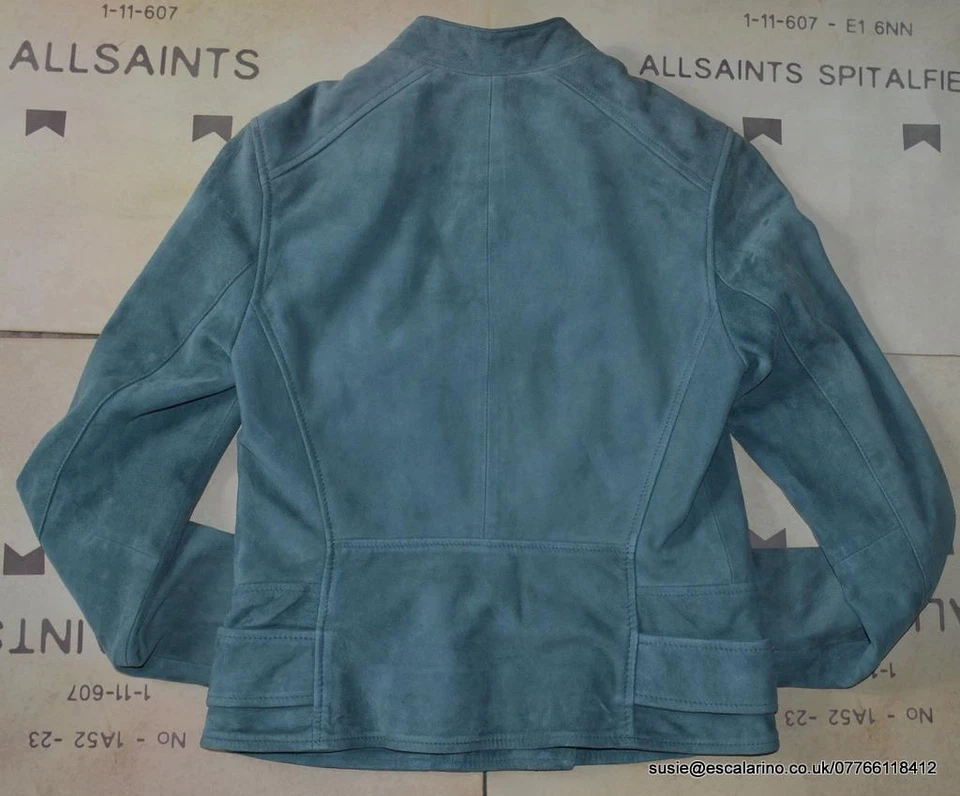 CLEAROUT ~ Reiss Grace Suede Biker Jacket in Moss Size UK 8 BNWT £395 - Image 3 of 4