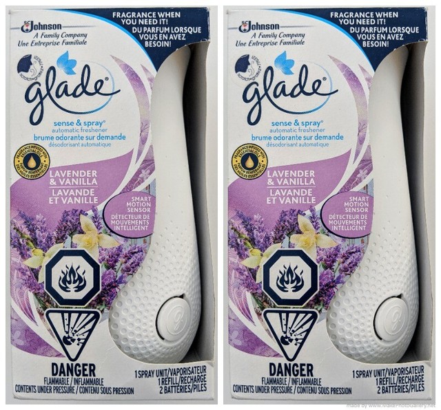2 x Glade Sense & Spray Automatic Freshener Starter Kit Lavender & Vanilla New eBay