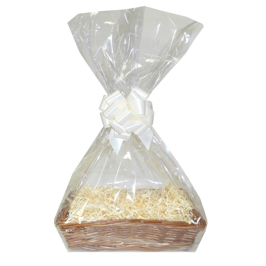 Make Your Own Gift Basket Hamper Kit - 30cm Wicker Tray, Shred, Bag, Bow, Tag