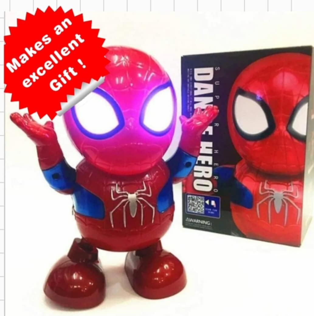 SPIDERMAN ACTION HERO DANCING ROBOT TOY WITH MUSIC AND LIGHTS