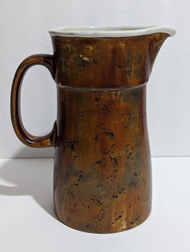 Vntg Stigl Gustavsberg Sweden Pottery Pitcher Primitive Kitchen Table Milk Juice