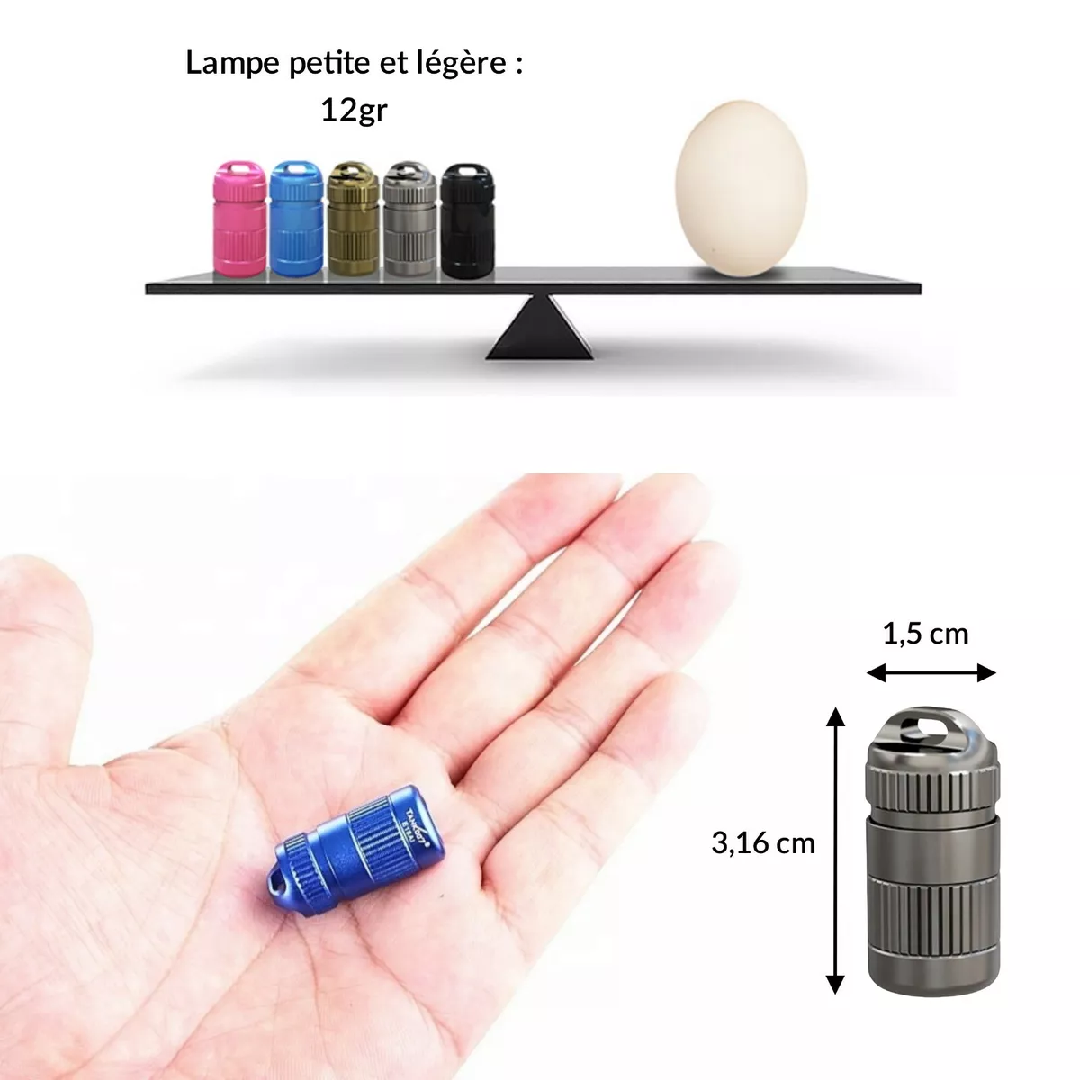 Mini lampes de poche porte-clés LED, torche de poche, pendentif