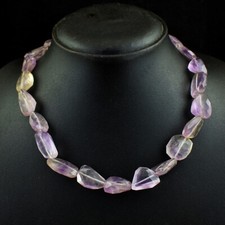 357 Cts Natural Single Strand Ametrine Faceted Beads Womens Necklace JK 50E379