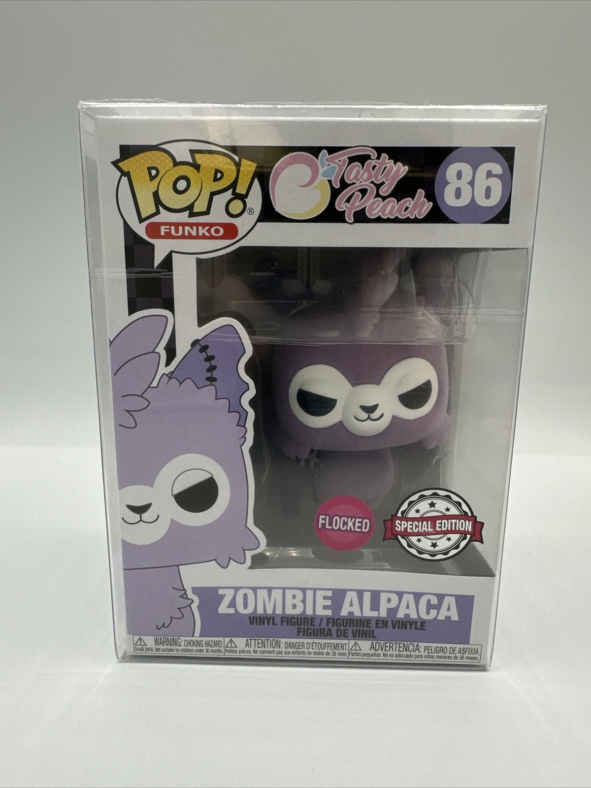 Funko Pop! Vinyl: Tasty Peach - Zombie Alpaca Flocked Purple #86 With Protector