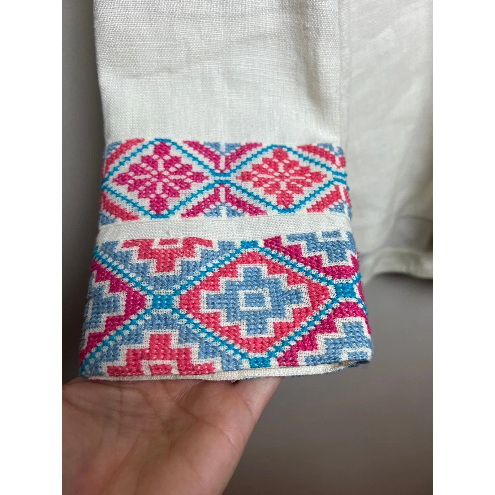 Tunica lino crema Tory Burch con accenti da ricamo taglia 4