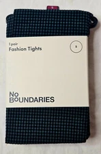 NO BOUNDARIES Women’s Fashion Tights Black Green Check Choose Size L XL XXL XXXL