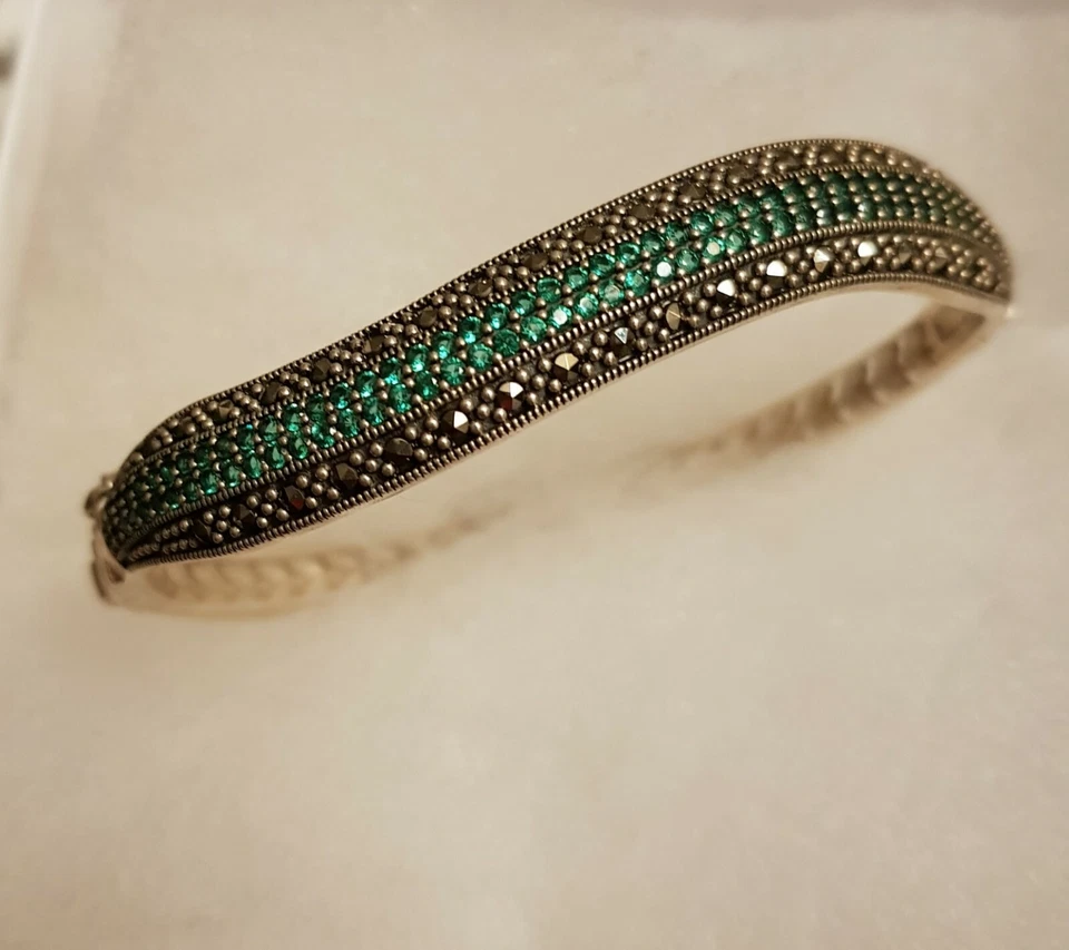 Brazalete Brazalete Marcasita-Pulsera Esmeralda-Pulsera Zafiro-Pulsera Rubí-Plateado Foto 3 de 4