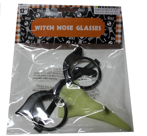 Womens Witch Glasses thick eyebrows Long WHITE Nose Halloween Costume Accessory - Picture 11 of 13