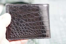 Black Genuine Crocodile Belly Leather Skin MEN'S BIFOLD Wallet C23