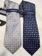 Croft & Barrow Silk Blend 3 ¼” Wide Wyatt Medallion Neck Tie SR$34 NEW