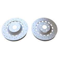 Set of 2 Front Drilled 370mm Disc Brake Rotors for Audi RS3 2017-2020