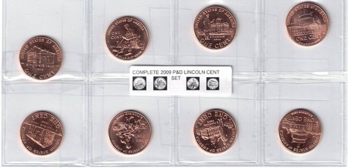 2009-P&D Lincoln Cent Set 8 Münzen {BU} Lot#6 - Bild 1 von 2