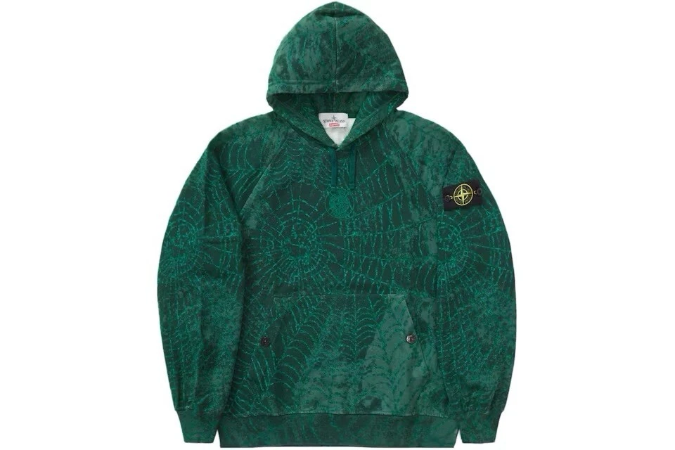 Supreme X Stone Island Hooded Sweatshirt (FW23) Size M Dark Green