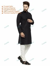 Mens Kurta Indian Cotton Shirt Long Kurta top - Indian Clothing Fashion Casual D