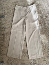 Quince flax stretch crepe flat front trousers size 16 nwt