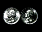 1955P&D Brilliant Uncirculated Washington Silver Quarter 2 Coin  Year Set DF3