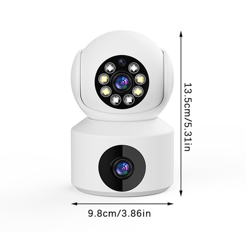 Camera Dual Lens Dual Screen Baby Monitor Home Security Camera PTZ Auto Tracking - Afbeelding 3 van 12