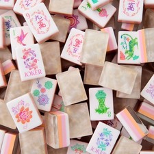American Mahjong Game Set, 160 Pearlescent Layered Mah Jong Tiles/