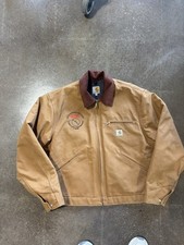 Carhartt Detroit Jacket Mens Large Made In USA J001 BRN Blanket Lined  