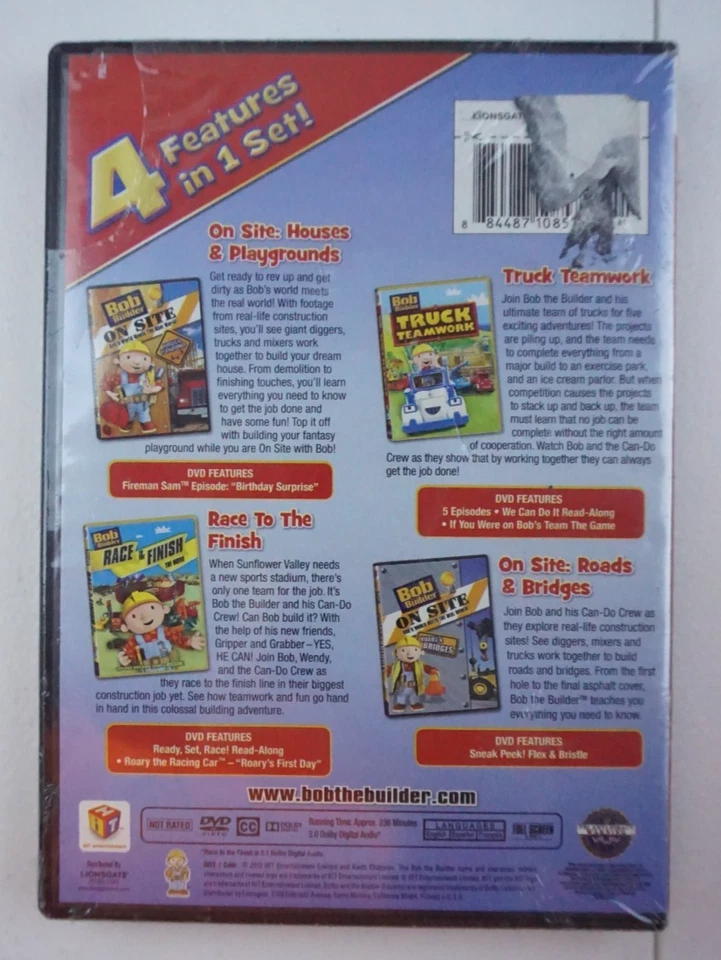 Bob the Builder 4 Feature Set DVD (On Site Houses & More) - NEW SEALED Foto 2 de 2