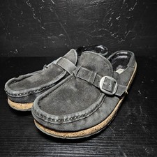 Birkenstock Buckley Shearling Clog Black Suede Leather Women s Size 40 L 9 M 7